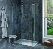 Стенки душевые Jika Cubito Pure Perla Glass серебристый профиль прозрачное стекло H2684260026681