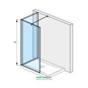 Стенка душевая Jika Cubito Pure L-образная серебристый профиль прозрачное стекло H2694250026681