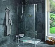 Стінка душова Jika Cubito Pure Perla Glass 130 см сріблястий профіль прозоре скло H2674270026681