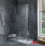 Стенка душевая Jika Cubito Pure Perla Glass 79.7 см серебристый профиль прозрачное стекло H2684220026681