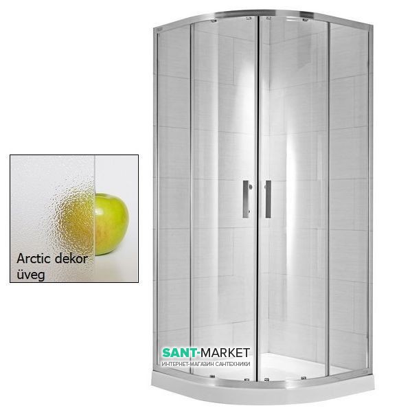 Душова кабіна Jika Cubito Pure 90х90 см профіль хром скло Arctic H2532420026661