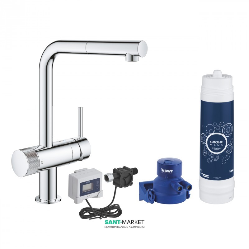 Змішувач для кухні Grohe Blue Minta Pure змішувач з функцією очищення води хром 30393000