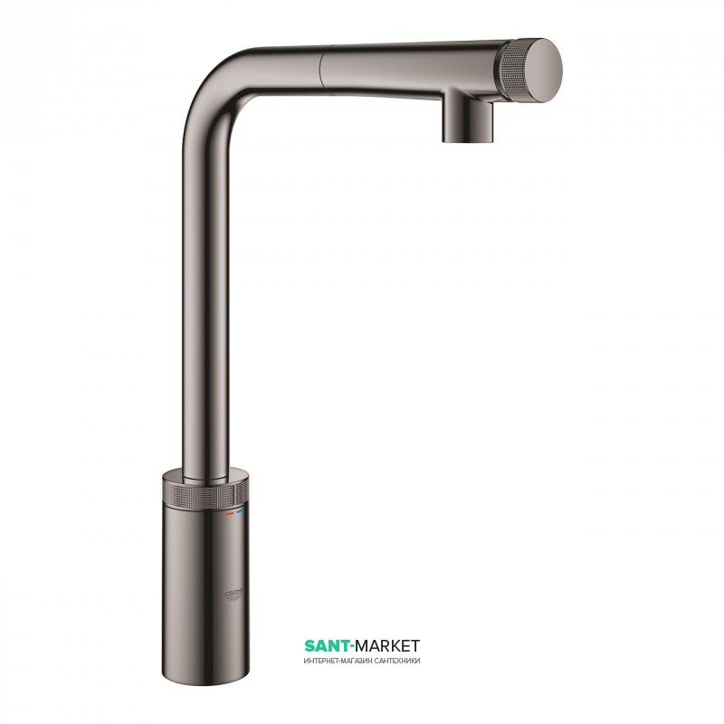 Змішувач для кухні Grohe Minta SmartControl з висувним виливом темний графіт 31613A00