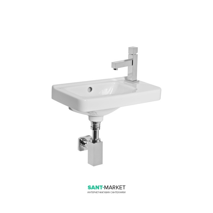 Раковина для ванной Jika Cubito 45 см отверстие справа керамика белый H8114240001061