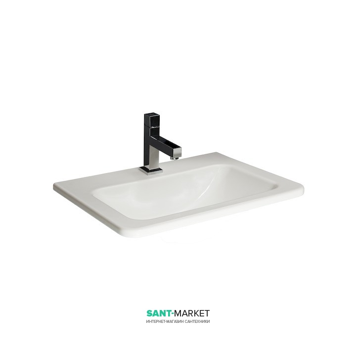 Раковина для ванной Jika Cubito perla 55 см встраиваемая сверху керамика белый H8174221001041