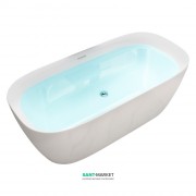 Ванна акрилова Volle 170х80 прямокутна з сифоном click-clack білий матовий 12-22-808M