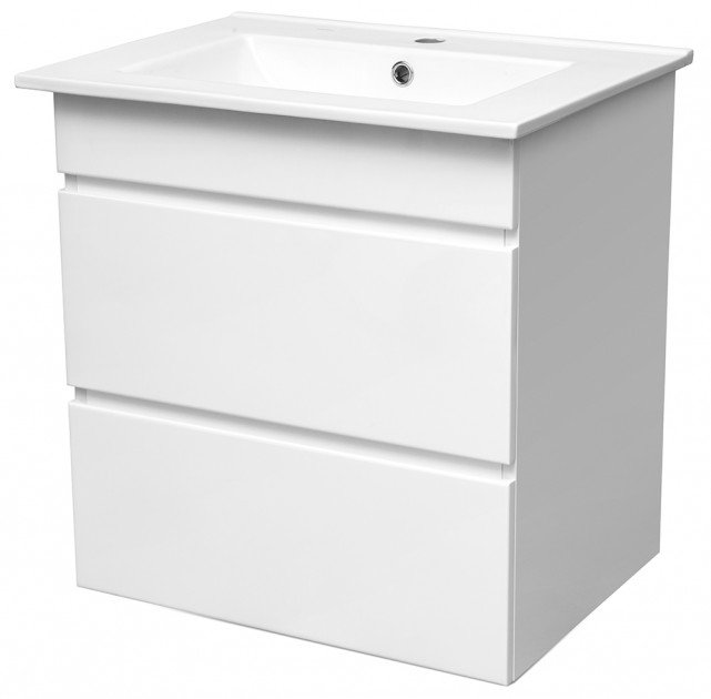 Тумба підвісна Volle Fiesta 80 см з умивальником ДСП / МДФ білий 15-800-01