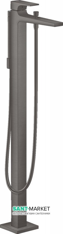 Смеситель для ванной Hansgrohe Metropol напольный с ручным душем однорычажный черный хром шлифованный 32532340