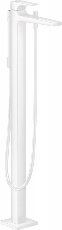 Смеситель для ванной Hansgrohe Metropol напольный с ручным душем однорычажный белый матовый 32532700