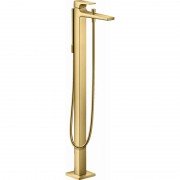 Смеситель для ванной Hansgrohe Metropol напольный с ручным душем однорычажный полированное золото 32532990