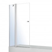 Шторка на ванну 120 см с одним неподвижным элементом и поворотным Volle стекло прозрачное 10-11-101