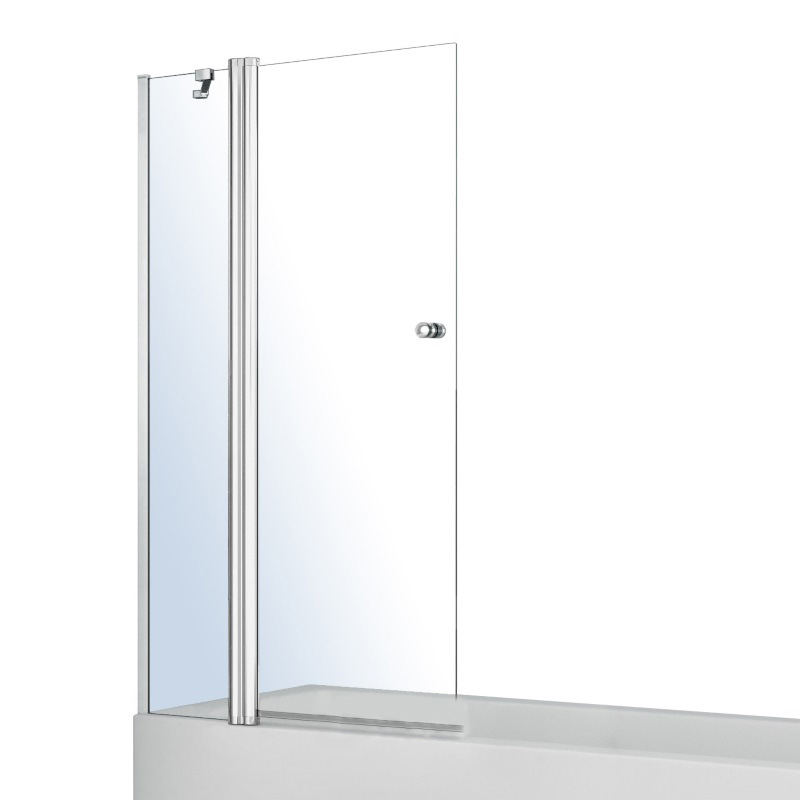 Шторка на ванну 120 см з одним нерухомим елементом і поворотним Volle скло прозоре 10-11-101