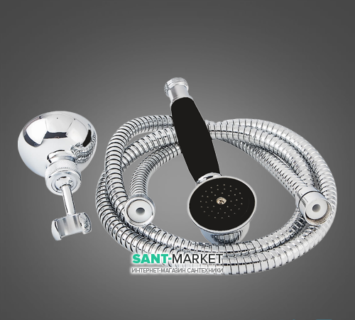 Душевой набор с настенным держателем Emmevi Deco-Tiffany черный матовый NEO110