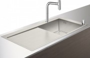 Мийка для кухні Hansgrohe C71 C71-F450-07 з одноважільним кухонним змішувачем і системою зливу з ручним керуванням хром 43205000