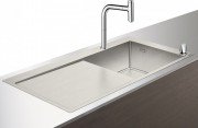 Мийка для кухні Hansgrohe C71 C71-F450-07 з одноважільним кухонним змішувачем і системою зливу з ручним керуванням хром 43205000
