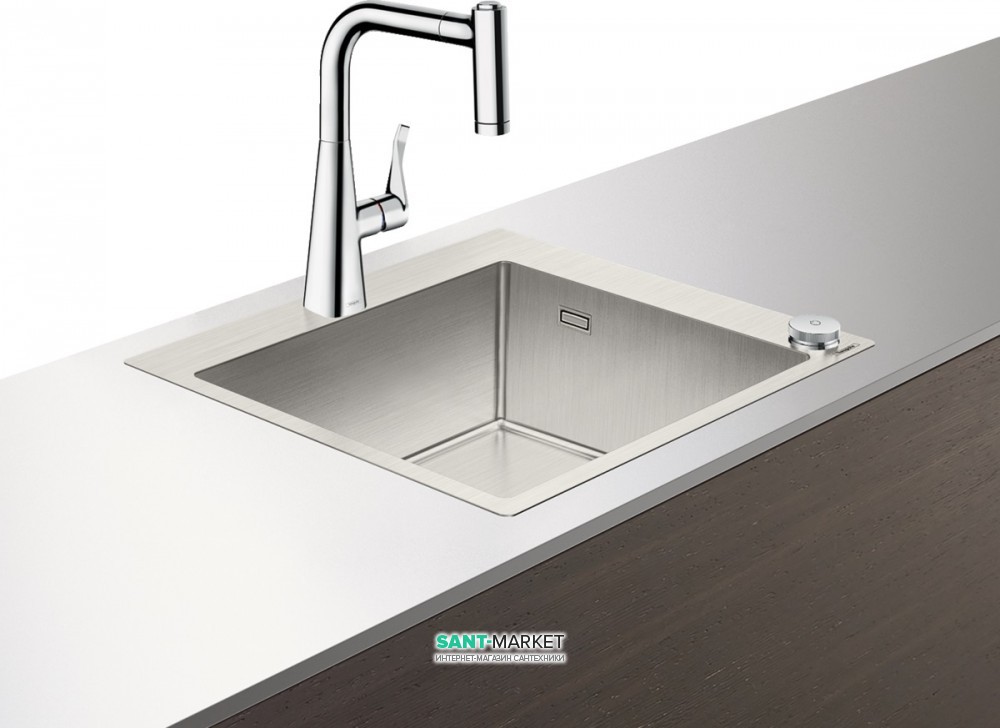 Мийка для кухні Hansgrohe C71 C71-F450-01 з одноважільним кухонним змішувачем і системою зливу хром 43207000