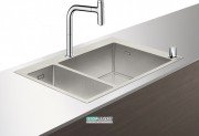 Мийка для кухні Hansgrohe C71 C71-F655-09 з одноважільним кухонним змішувачем і системою зливу з ручним керуванням хром 43206000