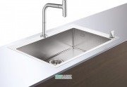 Мийка для кухні Hansgrohe C71 C71-F660-08 з одноважільним кухонним змішувачем і системою зливу з ручним керуванням сталь 43202800
