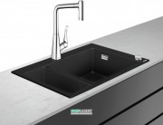 Мийка для кухні Hansgrohe C51 C51-F635-04 з одноважільним змішувачем і системою зливу з автоматичним управлінням графіт 43215000