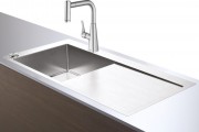 Мийка для кухні Hansgrohe C71 C71-F450-02 з одноважільним кухонним змішувачем і системою зливу з автоматичним управлінням сталь 43208800