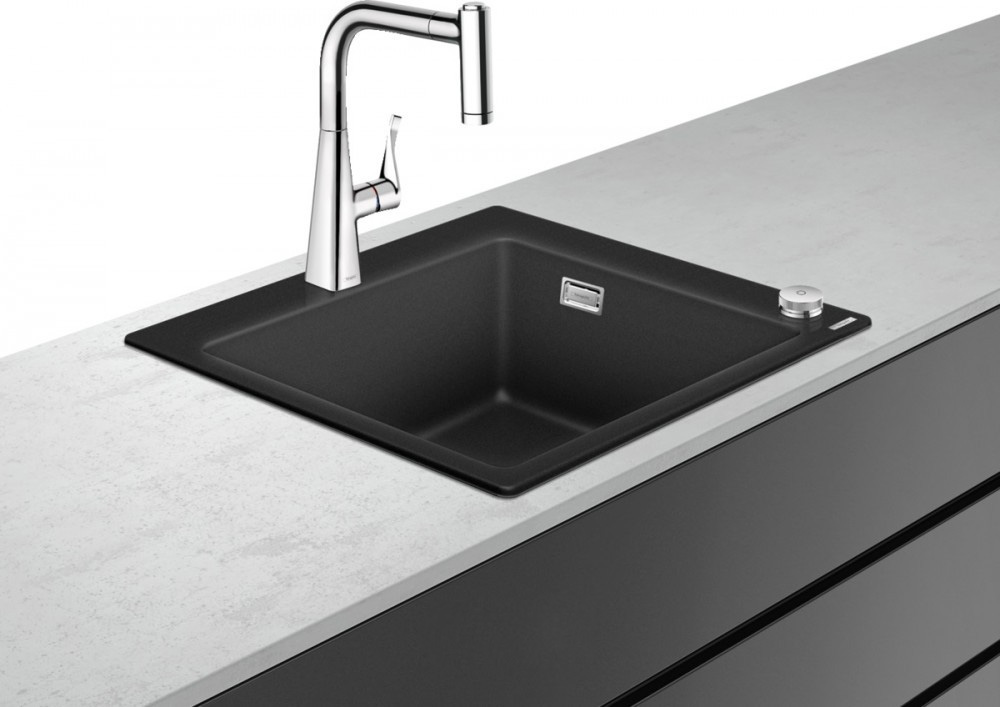 Мийка для кухні Hansgrohe C51 C51-F450-01 з одноважільним змішувачем і системою зливу з автоматичним управлінням графіт 43212000