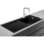Мийка для кухні Hansgrohe C51 C51-F450-03 з одноважільним змішувачем і системою зливу з автоматичним управлінням графіт 43214000