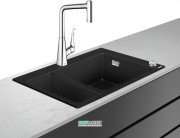 Мойка для кухни Hansgrohe C51 C51-F635-04 с однорычажным смесителем и системой слива с автоматическим управлением графит 43215000