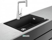 Мойка для кухни Hansgrohe C51 C51-F660-02 с однорычажным смесителем и системой слива с автоматическим управлением графит 43213000