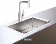 Мийка для кухні Hansgrohe C71 C71-F660-03 з одноважільним кухонним змішувачем і системою зливу з автоматичним управлінням сталь 43209800