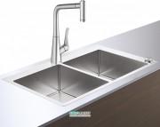 Мийка для кухні Hansgrohe C71 C71-F765-05 з одноважільним кухонним змішувачем і системою зливу з автоматичним управлінням сталь 43211800