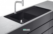 Мийка для кухні Hansgrohe C51 C51-F450-12 з одноважільним змішувачем і системою зливу з автоматичним управлінням графіт 43228000
