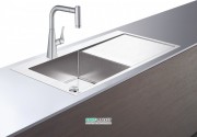 Мийка для кухні Hansgrohe C71 C71-F450-11 з одноважільним змішувачем і системою зливу з автоматичним управлінням сталь 43229800