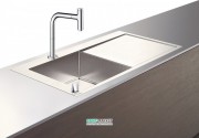 Мойка для кухни Hansgrohe C71 C71-F450-12 с однорычажным смесителем и системой слива с ручным управлением хром 43230000