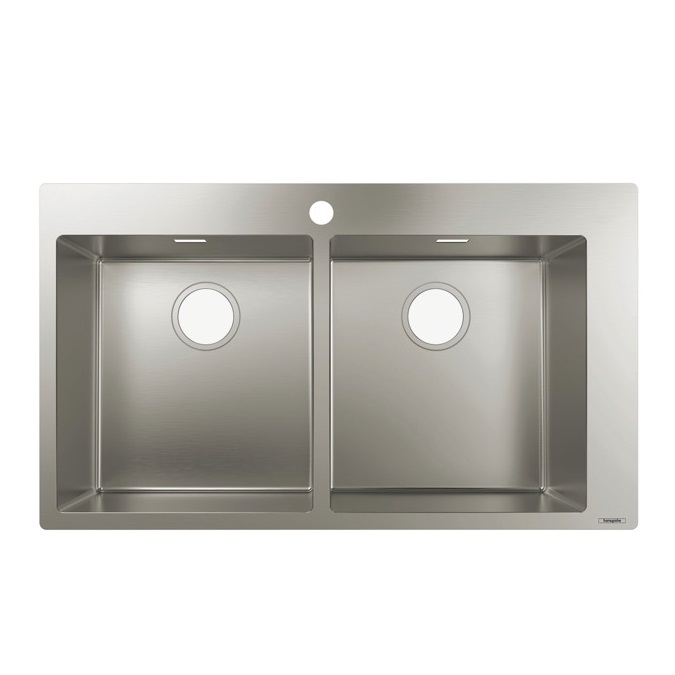 Мийка для кухні вбудована подвійна Hansgrohe S71 S711-F765 нержавіюча сталь 43303800