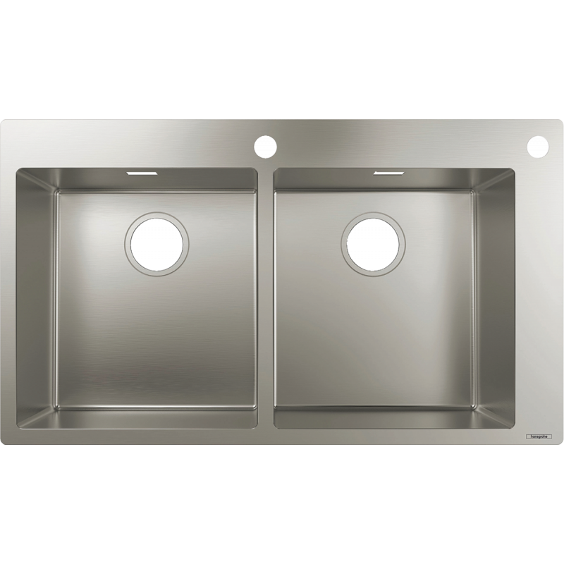 Мойка для кухни встраиваемая двойная Hansgrohe S71 S712-F765 нержавеющая сталь 43311800
