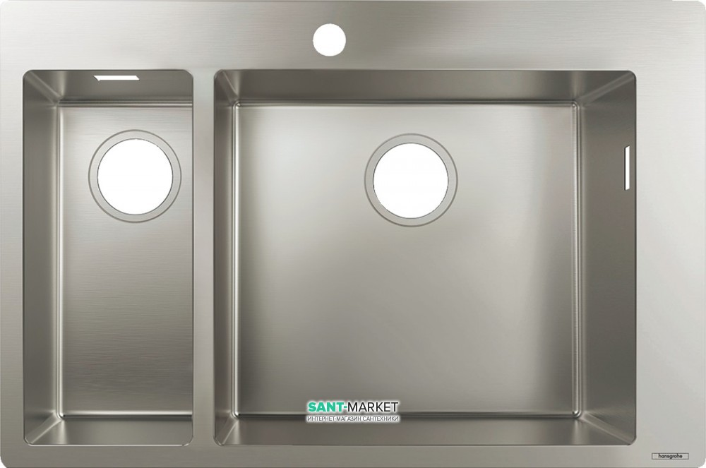 Мийка для кухні вбудована Hansgrohe S71 S711-F655 нержавіюча сталь 43309800