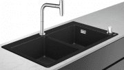 Мийка для кухні Hansgrohe C51 C51-F770-10 з одноважільним змішувачем і зливом-переливом з ручним керуванням графіт 43221000