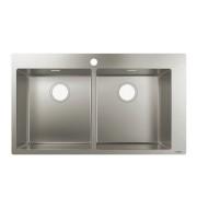 Мийка для кухні вбудована подвійна Hansgrohe S71 S711-F765 нержавіюча сталь 43303800