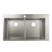 Мойка для кухни встраиваемая двойная Hansgrohe S71 S711-F765 нержавеющая сталь 43303800