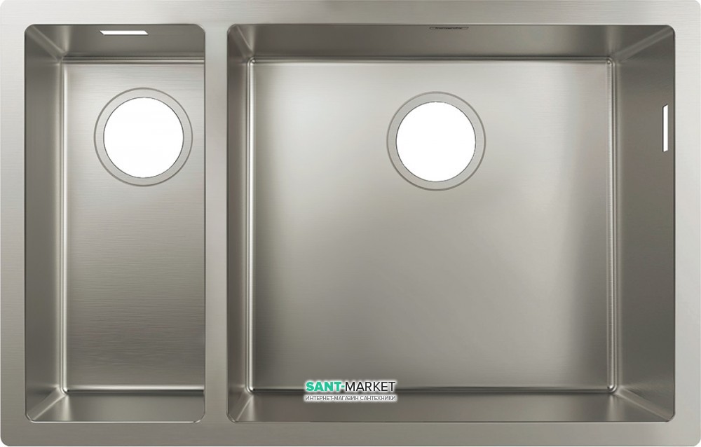 Мойка для кухни монтаж под столешницу Hansgrohe S71 S719-U655 нержавеющая сталь 43429800
