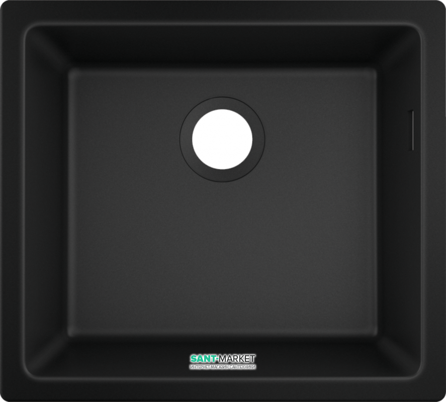 Мийка для кухні монтаж під стільницю Hansgrohe S51 S510-U450 SilicaTec чорний графіт 43431170