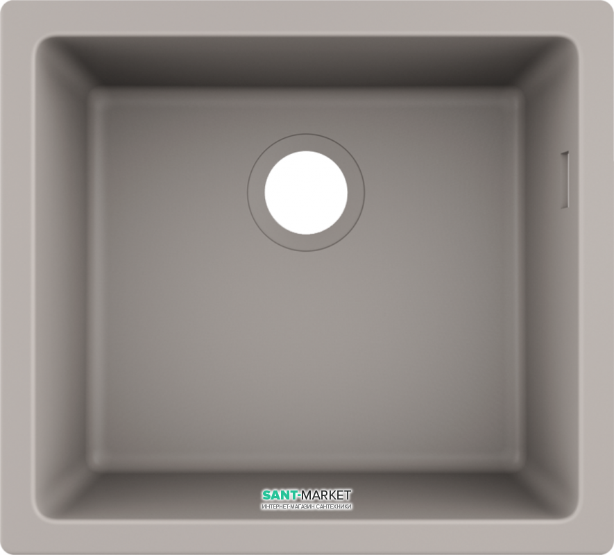 Мийка для кухні монтаж під стільницю Hansgrohe S51 S510-U450 SilicaTec сірий бетон 43431380