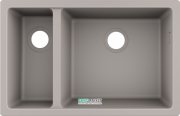 Мойка для кухни монтаж под столешницу Hansgrohe S51 S510-U635 SilicaTec серый бетон 43433380