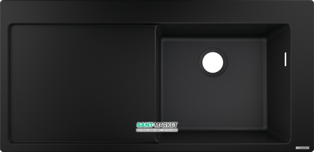 Мийка для кухні вбудована Hansgrohe S51 S514-F450 SilicaTec чорний графіт 43314170