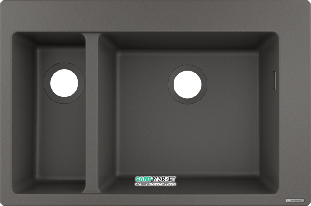Мойка для кухни встраиваемая Hansgrohe S51 S510-F635 SilicaTec серый камень 43315290