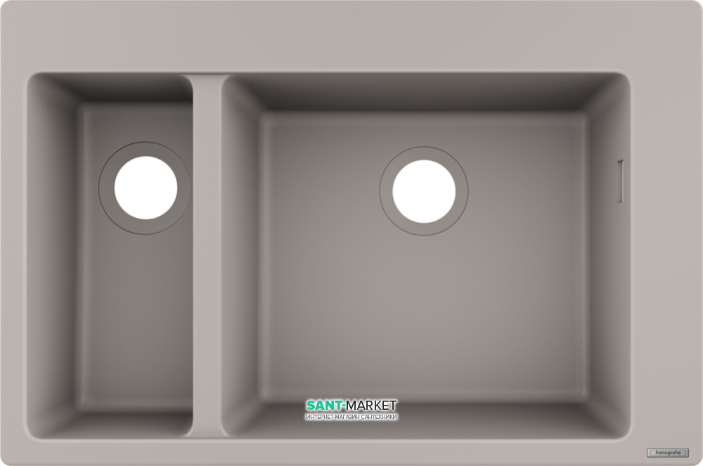 Мойка для кухни встраиваемая Hansgrohe S51 S510-F635 SilicaTec серый бетон 43315380