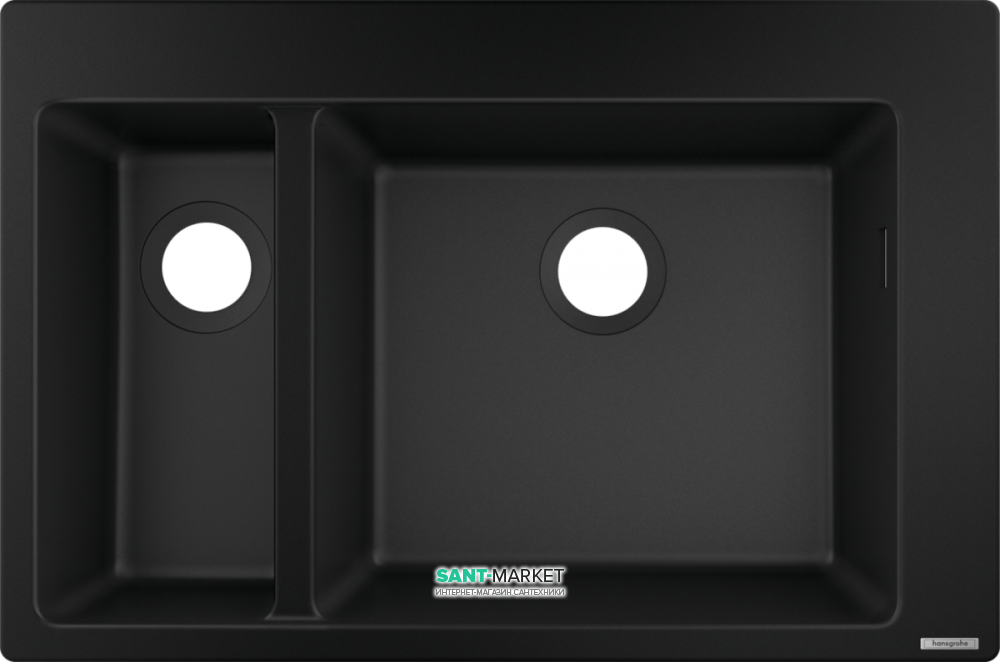 Мойка для кухни встраиваемая Hansgrohe S51 S510-F635 SilicaTec черный графит 43315170