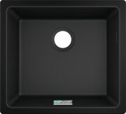 Мойка для кухни монтаж под столешницу Hansgrohe S51 S510-U450 SilicaTec черный графит 43431170