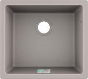Мойка для кухни монтаж под столешницу Hansgrohe S51 S510-U450 SilicaTec серый бетон 43431380