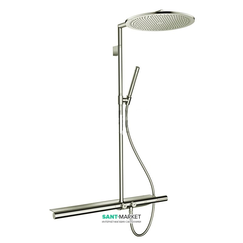 Душова стійка Hansgrohe Axor ShowerSolutions з верхнім і ручним душем шліфований нікель 27984820